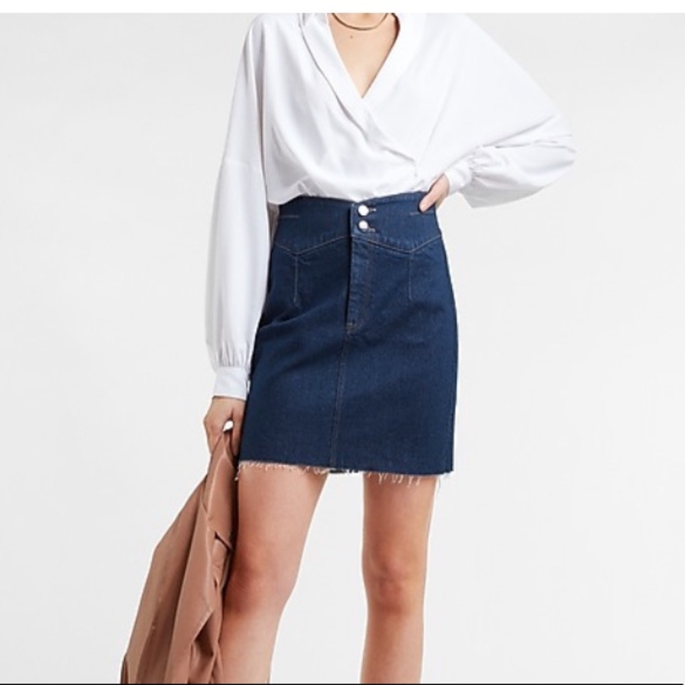 Express Cutoff Jean Skirt